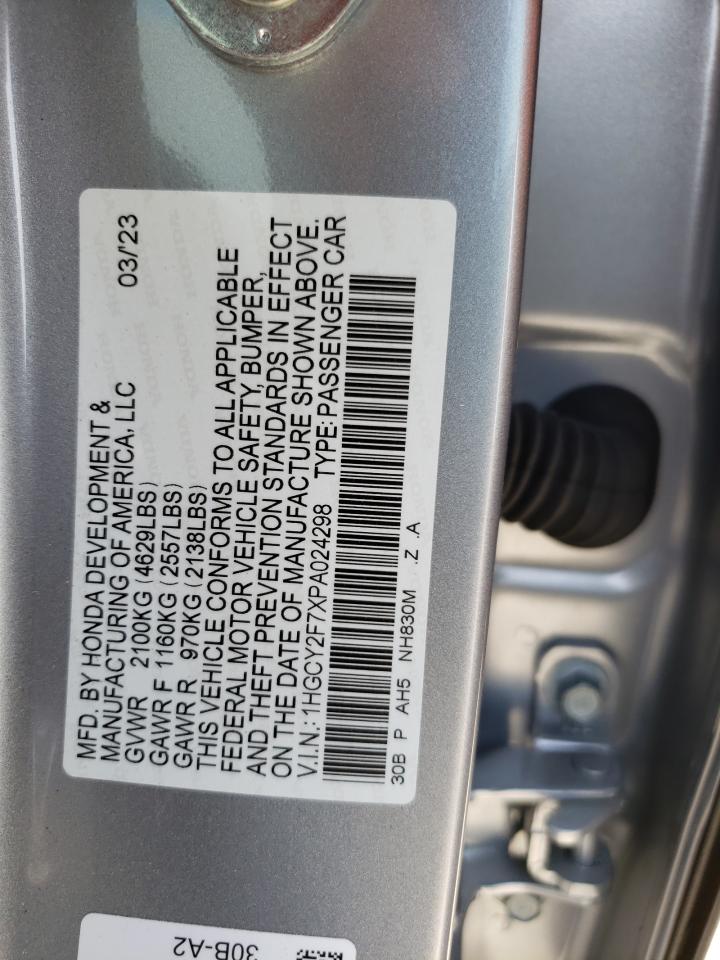 2023 HONDA ACCORD HYBRID SPORT-L VIN:1HGCY2F7XPA024298