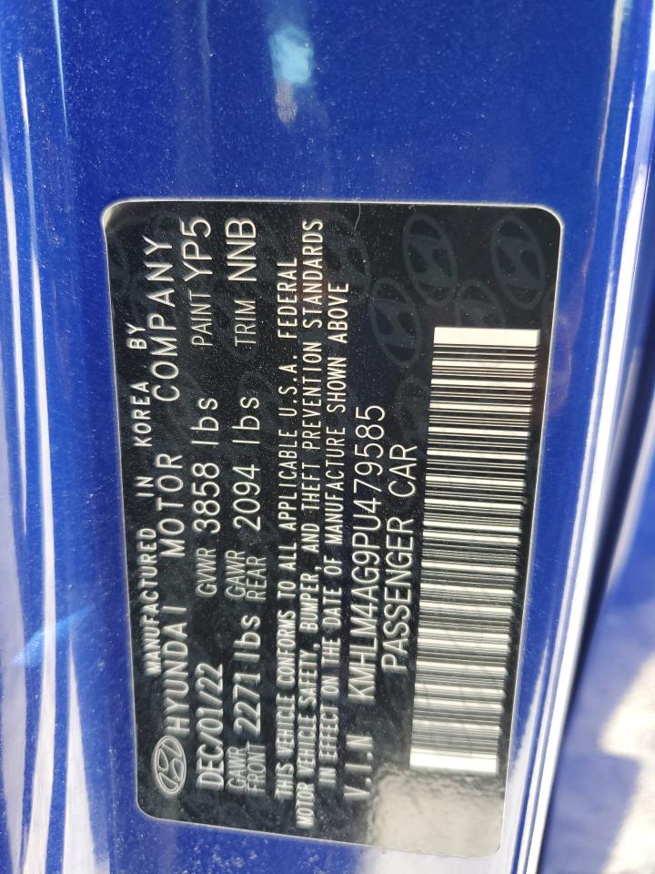 2023 HYUNDAI ELANTRA SEL VIN:KMHLM4AG9PU479585