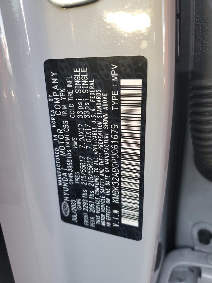 2023 HYUNDAI KONA SEL VIN:KM8K32AB0PU061679