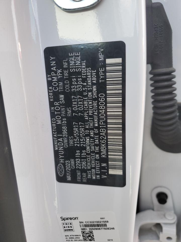 2023 HYUNDAI KONA SEL VIN:KM8K62AB1PU048060