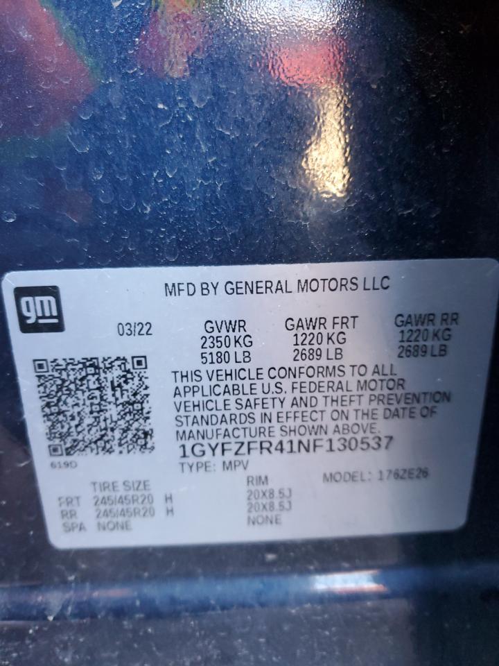 2022 CADILLAC XT4 SPORT VIN:1GYFZFR41NF130537