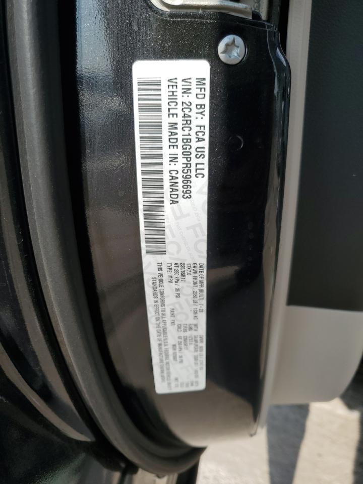 2023 CHRYSLER PACIFICA TOURING L VIN:2C4RC1BG0PR596693