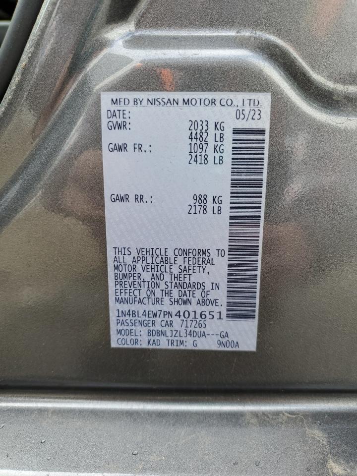 2023 NISSAN ALTIMA SL VIN:1N4BL4EW7PN401651