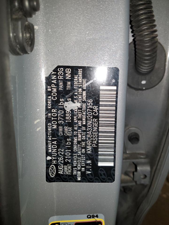 2022 HYUNDAI VENUE SEL VIN:KMHRC8A3XNU207156