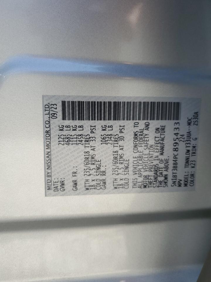 2023 NISSAN ROGUE SV VIN:5N1BT3BB4PC895433
