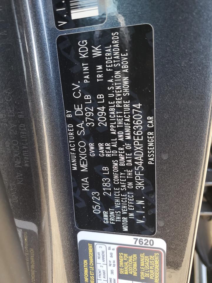 2023 KIA FORTE GT LINE VIN:3KPF54ADXPE636074