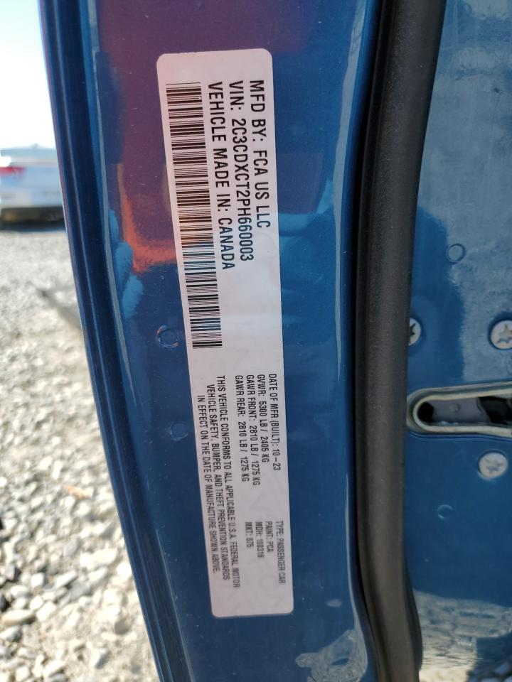 2023 DODGE CHARGER R/T VIN:2C3CDXCT2PH660003