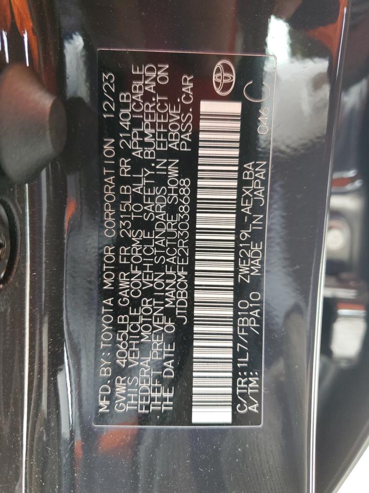 2024 TOYOTA COROLLA LE VIN:JTDBCMFE2R3038688