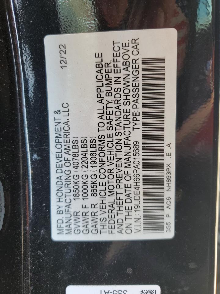 2023 ACURA INTEGRA A-SPEC TECH VIN:19UDE4H66PA015689