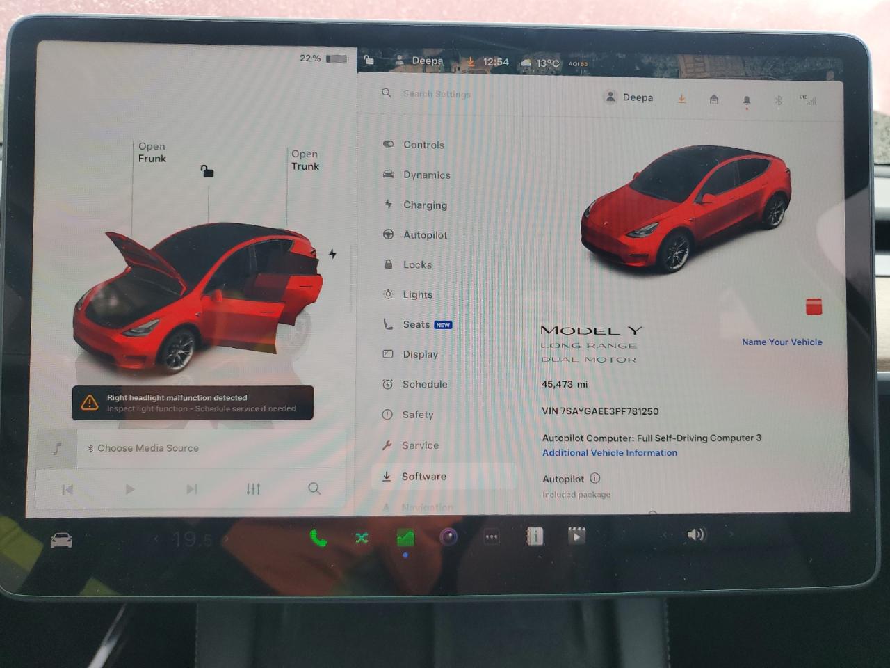 2023 TESLA MODEL Y  VIN:7SAYGAEE3PF781250