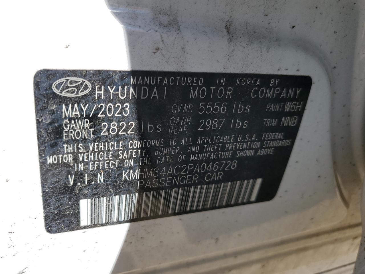 2023 HYUNDAI IONIQ 6 SEL VIN:KMHM34AC2PA046728