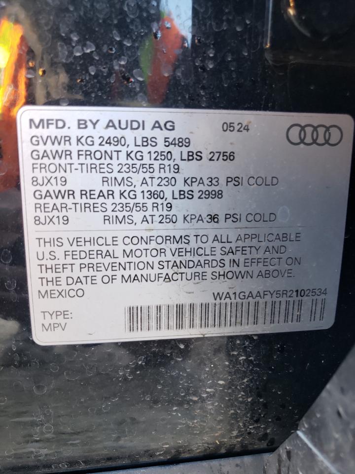 2024 AUDI Q5 PREMIUM 45 VIN:WA1GAAFY5R2102534