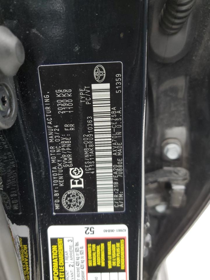 2024 TOYOTA CAMRY SE NIGHT SHADE VIN:4T1S11AK8RU910363