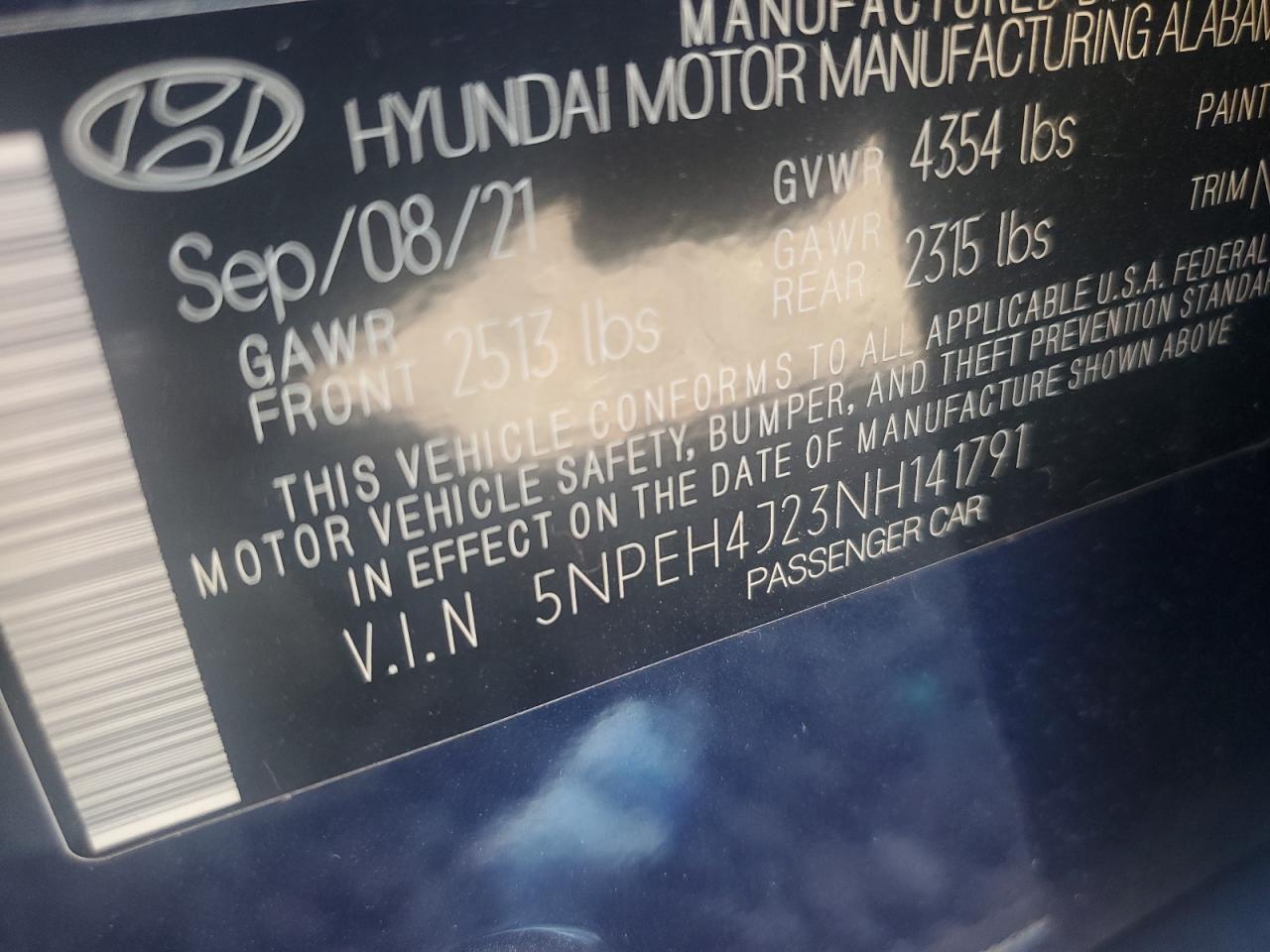 2022 HYUNDAI SONATA LIMITED VIN:5NPEH4J23NH141791