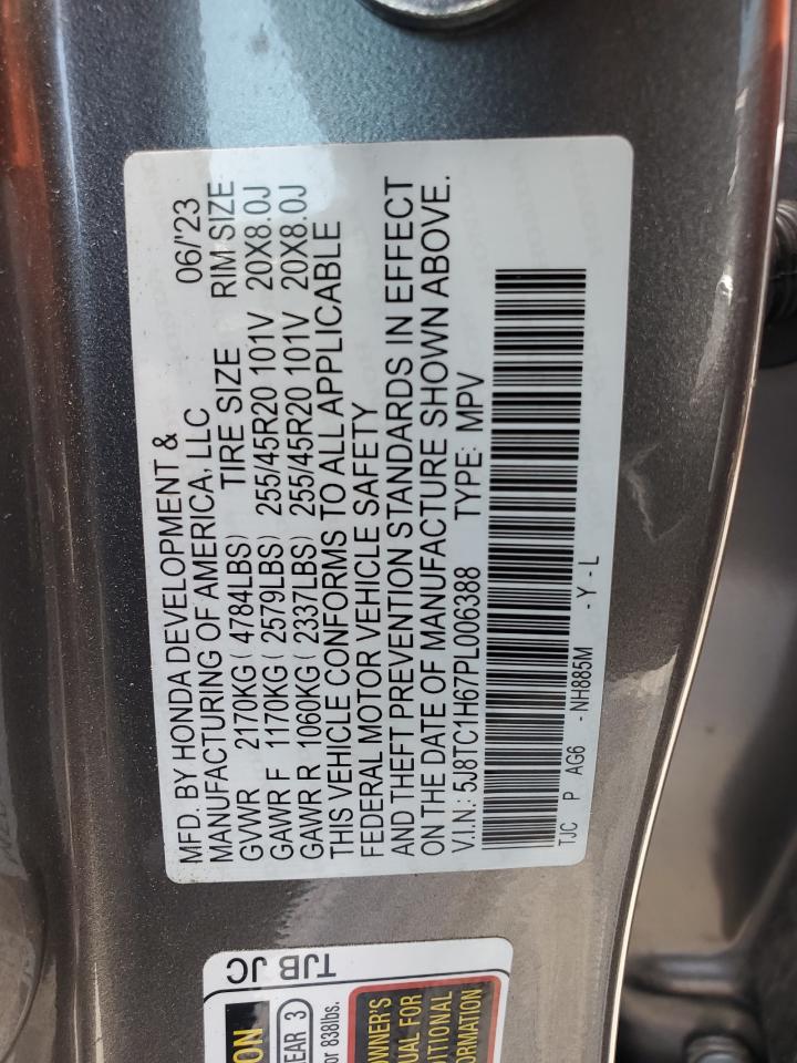 2023 ACURA RDX A-SPEC VIN:5J8TC1H67PL006388