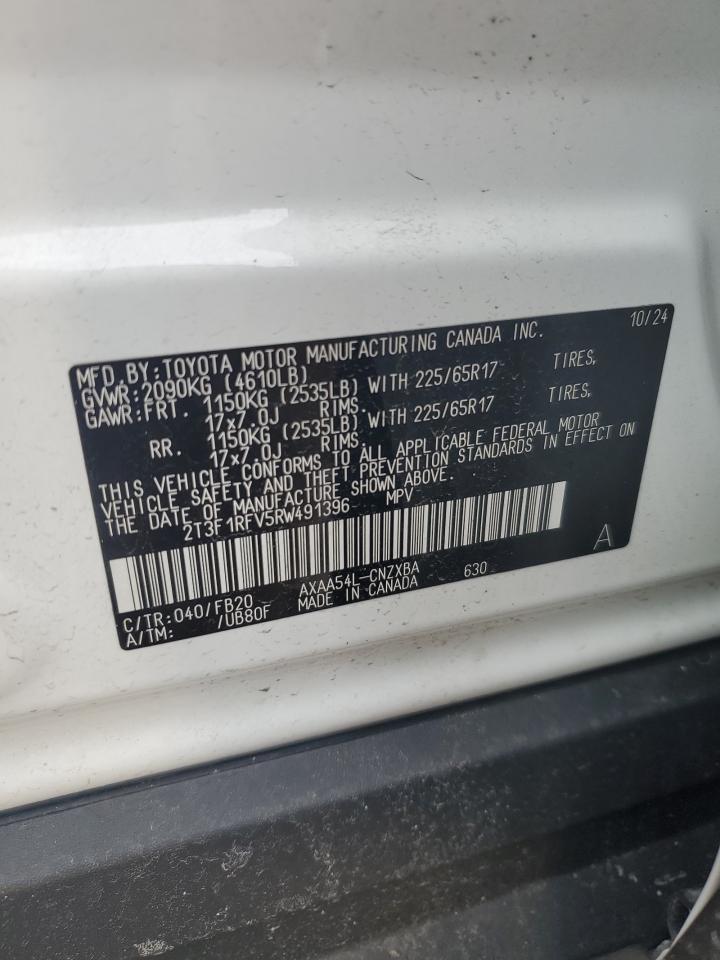 2024 TOYOTA RAV4 LE VIN:2T3F1RFV5RW491396