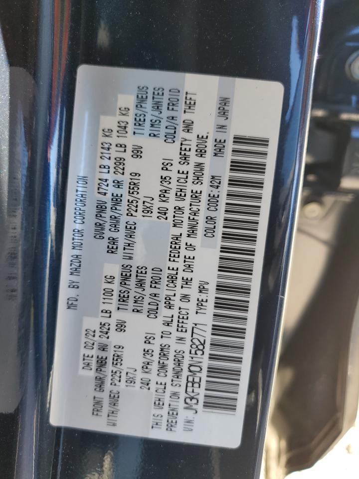 2022 MAZDA CX-5 PREMIUM PLUS VIN:JM3KFBEM0N1582771