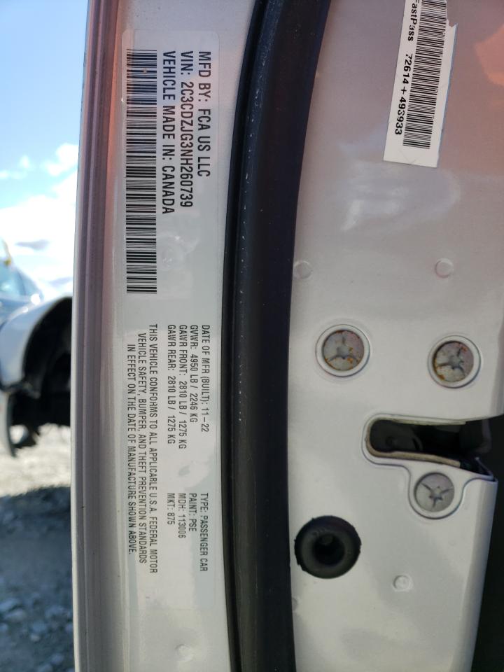 2022 DODGE CHALLENGER GT VIN:2C3CDZJG3NH260739