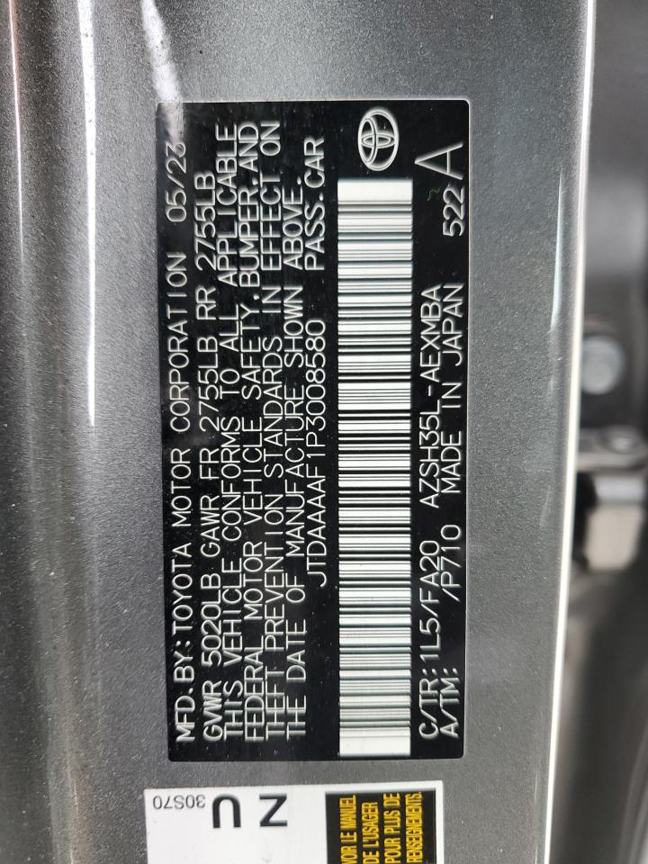 2023 TOYOTA CROWN XLE VIN:JTDAAAAF1P3008580