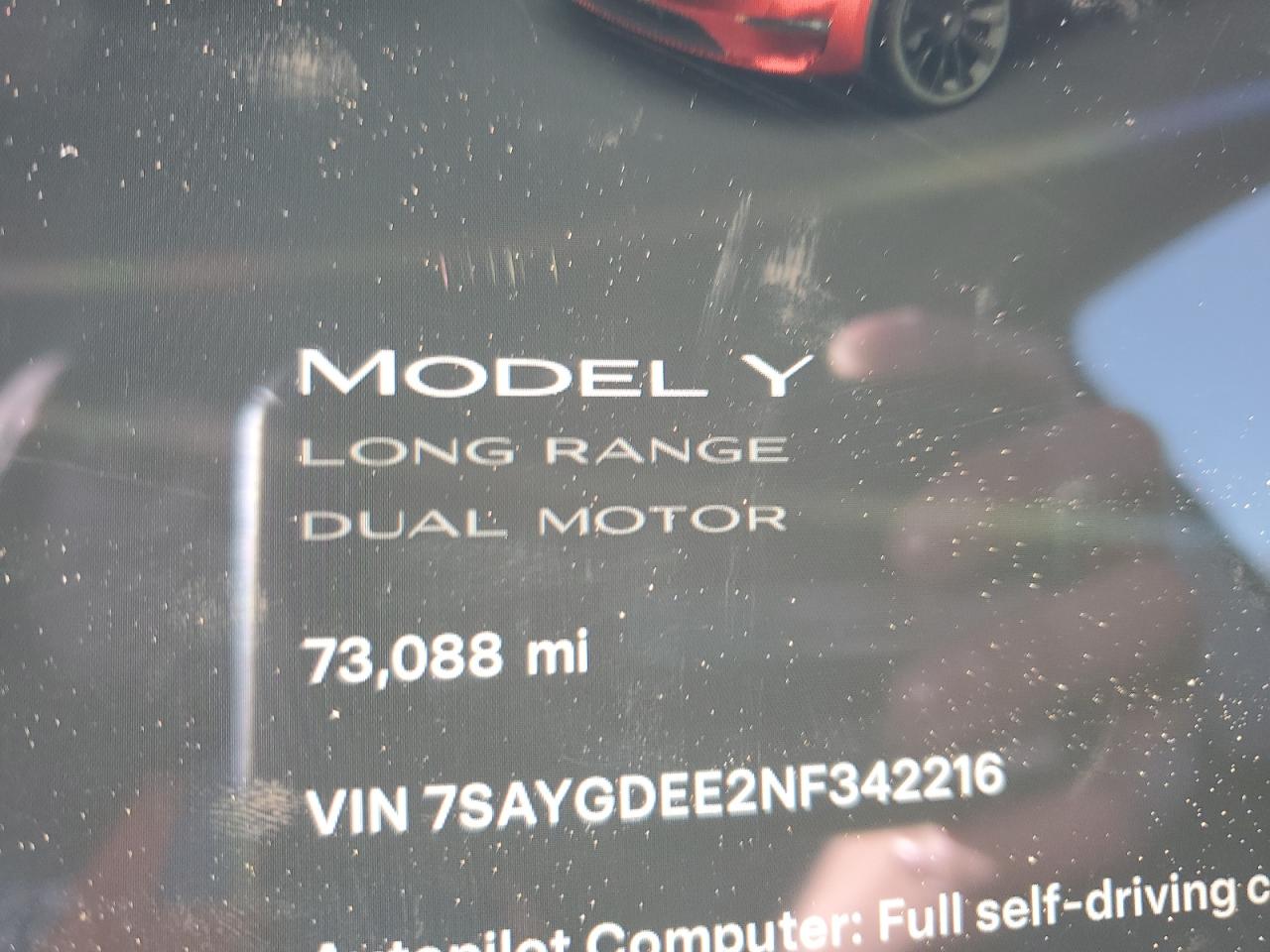 2022 TESLA MODEL Y  VIN:7SAYGDEE2NF342216
