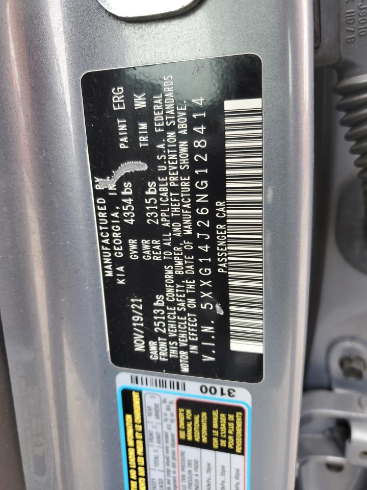 2022 KIA K5 LXS VIN:5XXG14J26NG128414