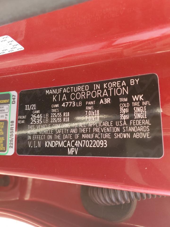 2022 KIA SPORTAGE LX VIN:KNDPMCAC4N7022093