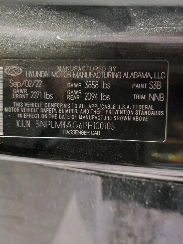 2023 HYUNDAI ELANTRA SEL VIN:5NPLM4AG6PH100105