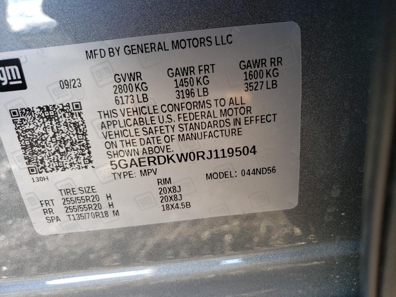 2024 BUICK ENCLAVE AVENIR VIN:5GAERDKW0RJ119504