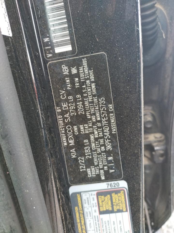 2023 KIA FORTE GT LINE VIN:3KPF54AD7PE575735