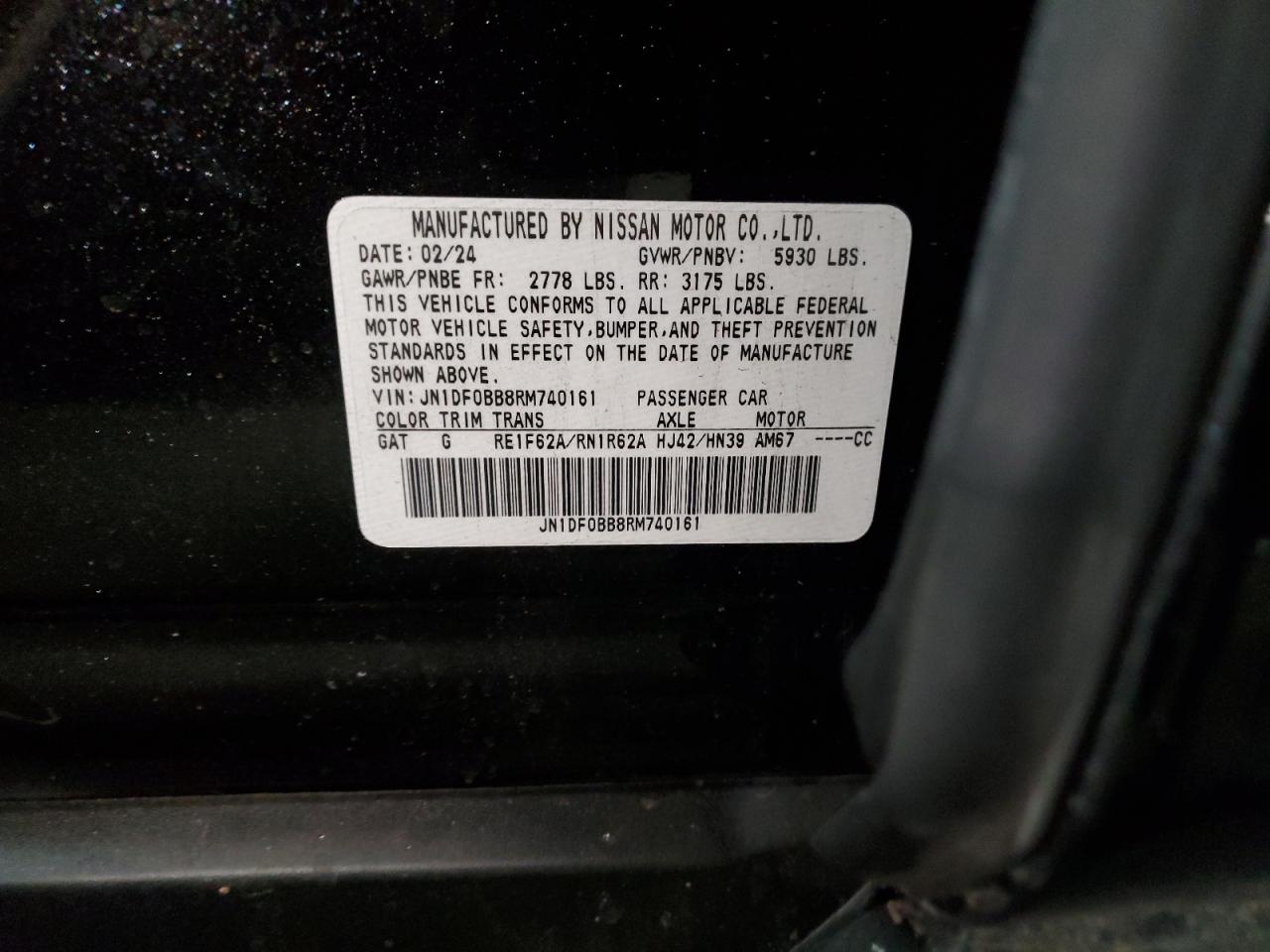 2024 NISSAN ARIYA EVOLVE+ VIN:JN1DF0BB8RM740161