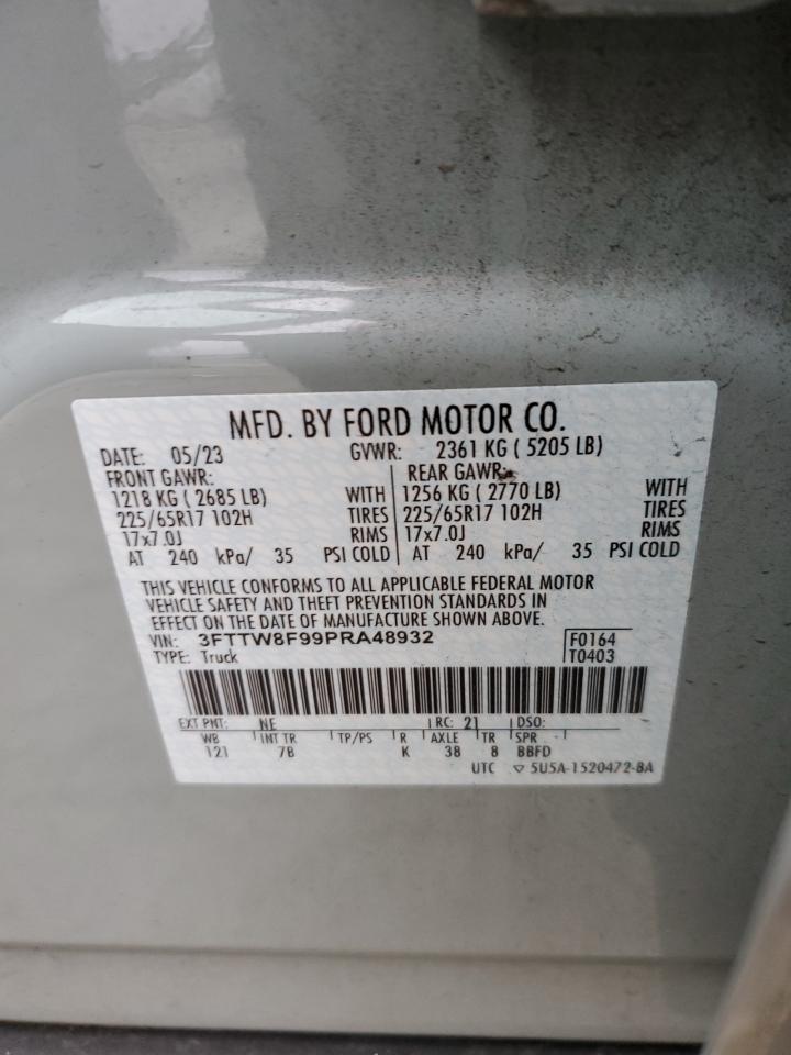 2023 FORD MAVERICK XL VIN:3FTTW8F99PRA48932