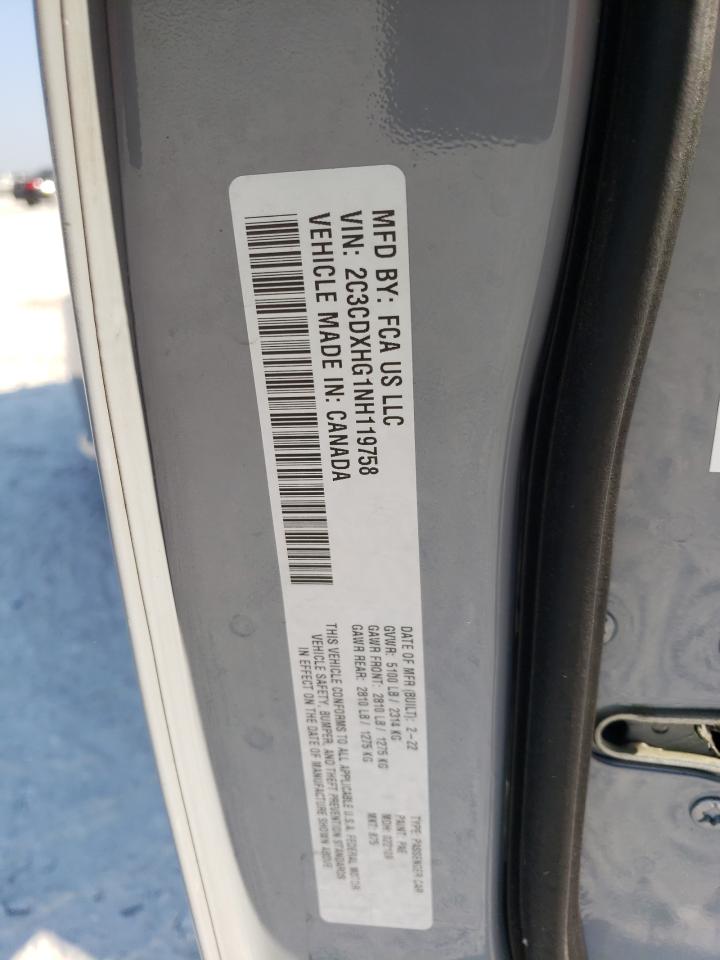 2022 DODGE CHARGER GT VIN:2C3CDXHG1NH119758