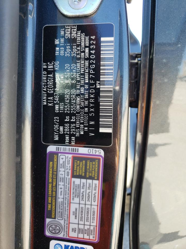 2023 KIA SORENTO SX VIN:5XYRKDLF7PG204324