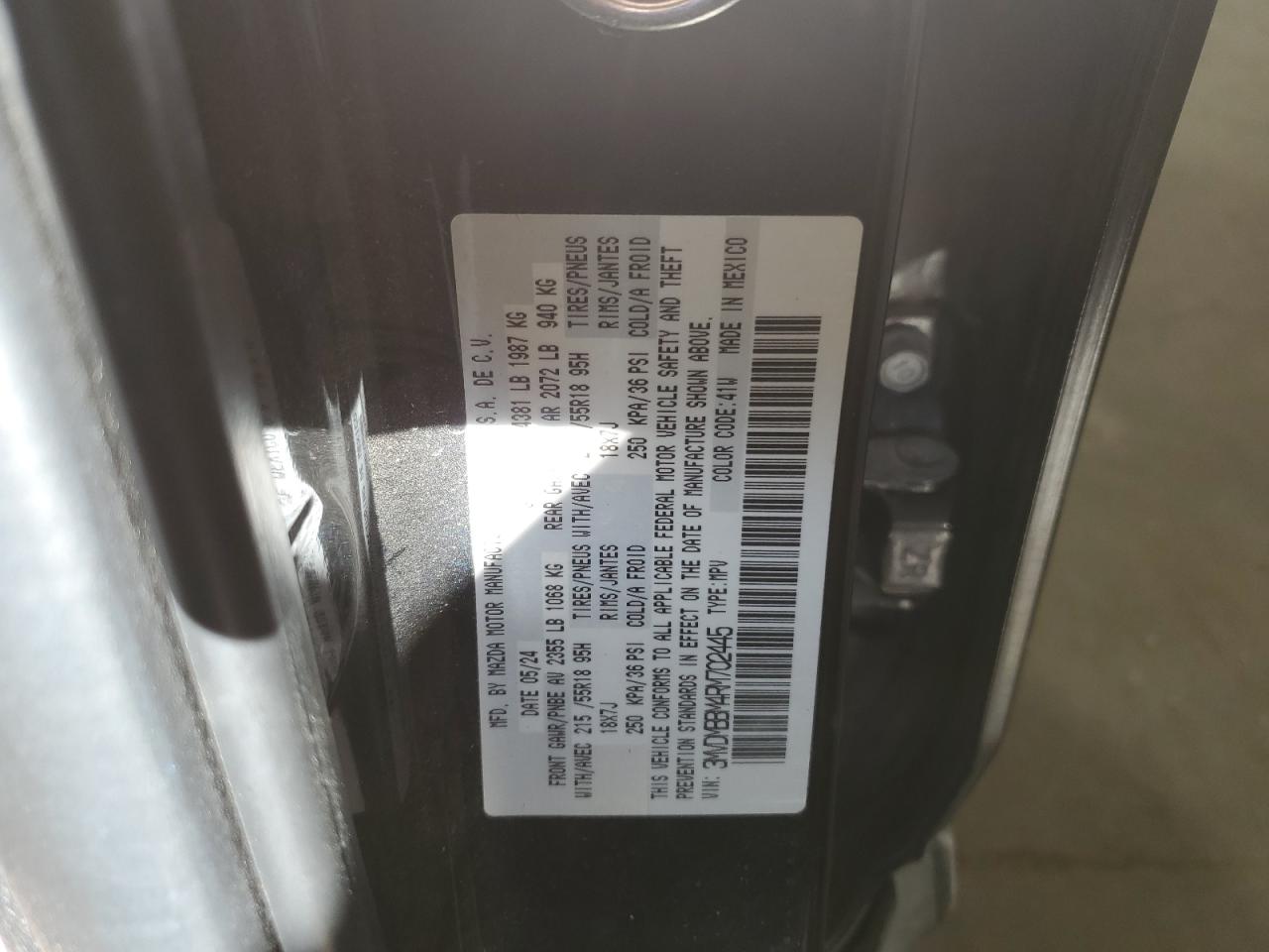 2024 MAZDA CX-30 SELECT VIN:3MVDMBBM4RM702445