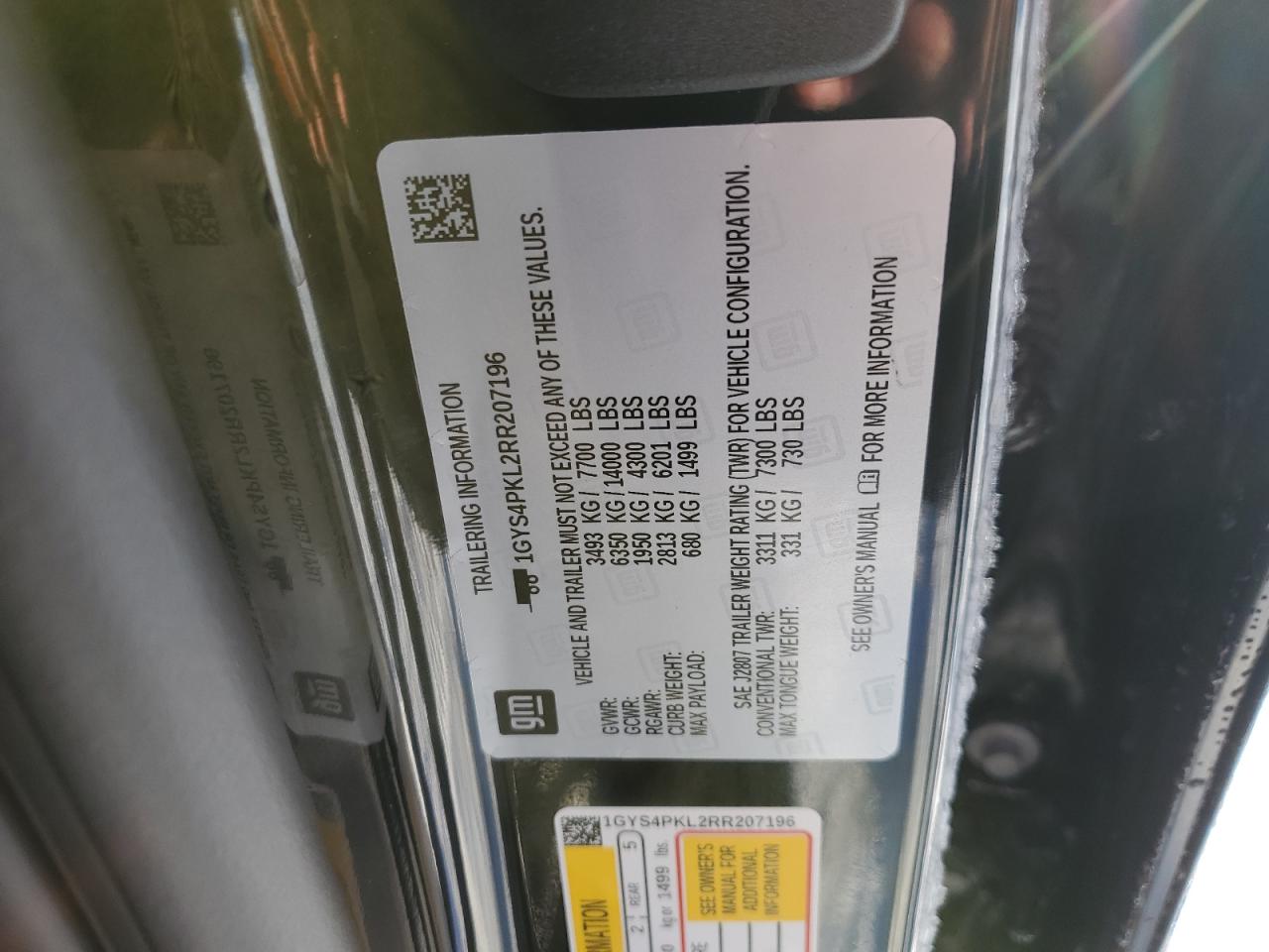 2024 CADILLAC ESCALADE ESV SPORT VIN:1GYS4PKL2RR207196