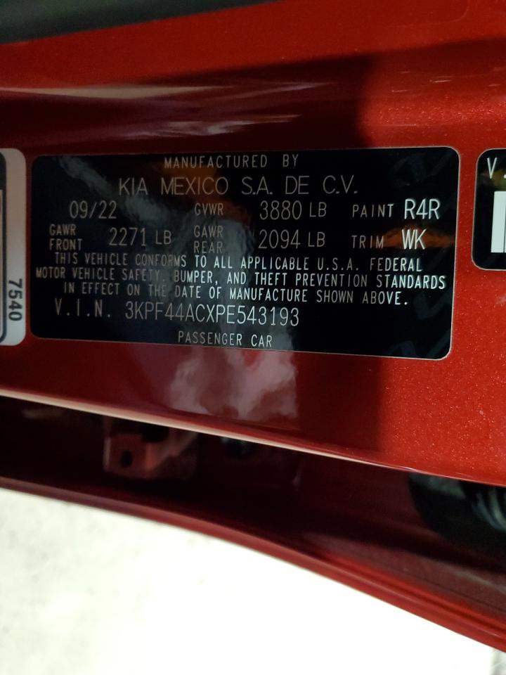 2023 KIA FORTE GT VIN:3KPF44ACXPE543193