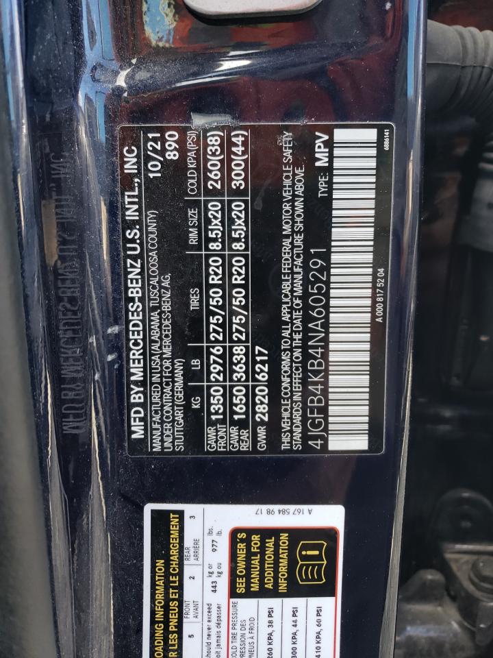 2022 MERCEDES-BENZ GLE 350 4MATIC VIN:4JGFB4KB4NA605291