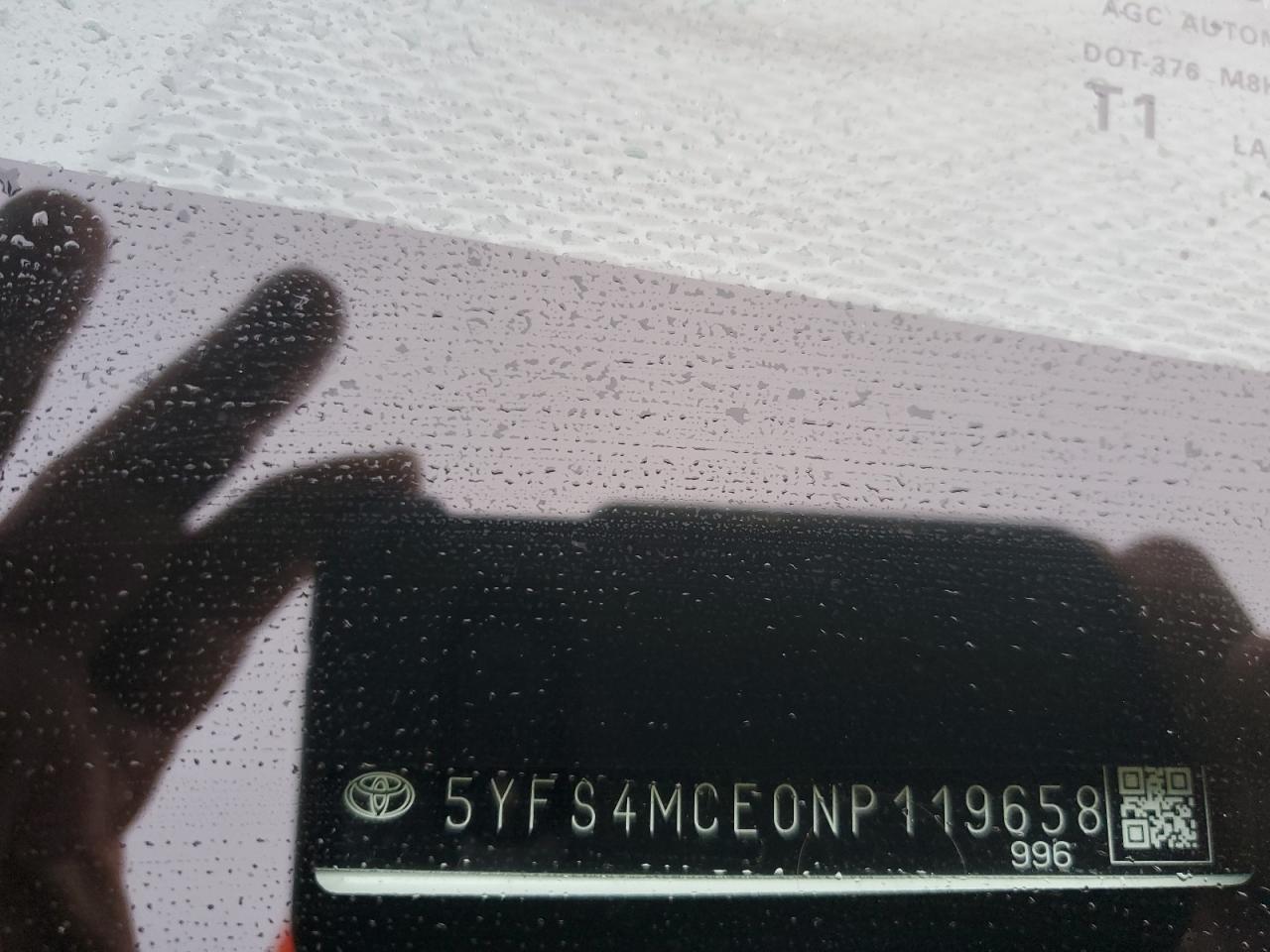 2022 TOYOTA COROLLA SE VIN:5YFS4MCE0NP119658