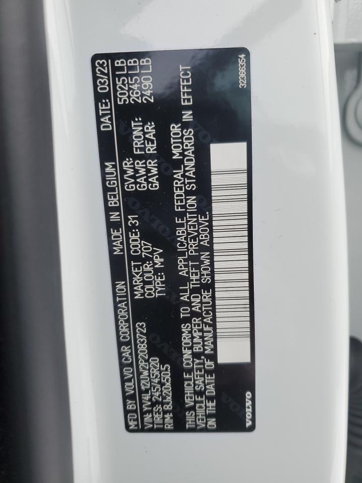 2023 VOLVO XC40 PLUS VIN:YV4L12UW2P2083723