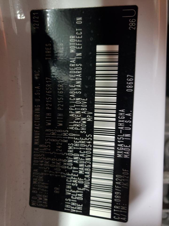 2022 TOYOTA COROLLA CROSS LE VIN:7MUCAABG3NV005455