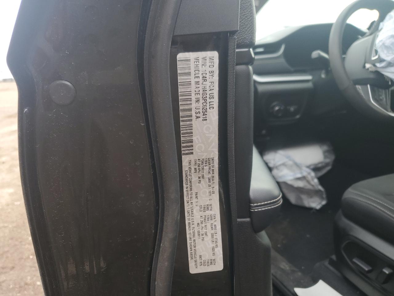 2023 JEEP GRAND CHEROKEE LAREDO VIN:1C4RJHAG3PC625418
