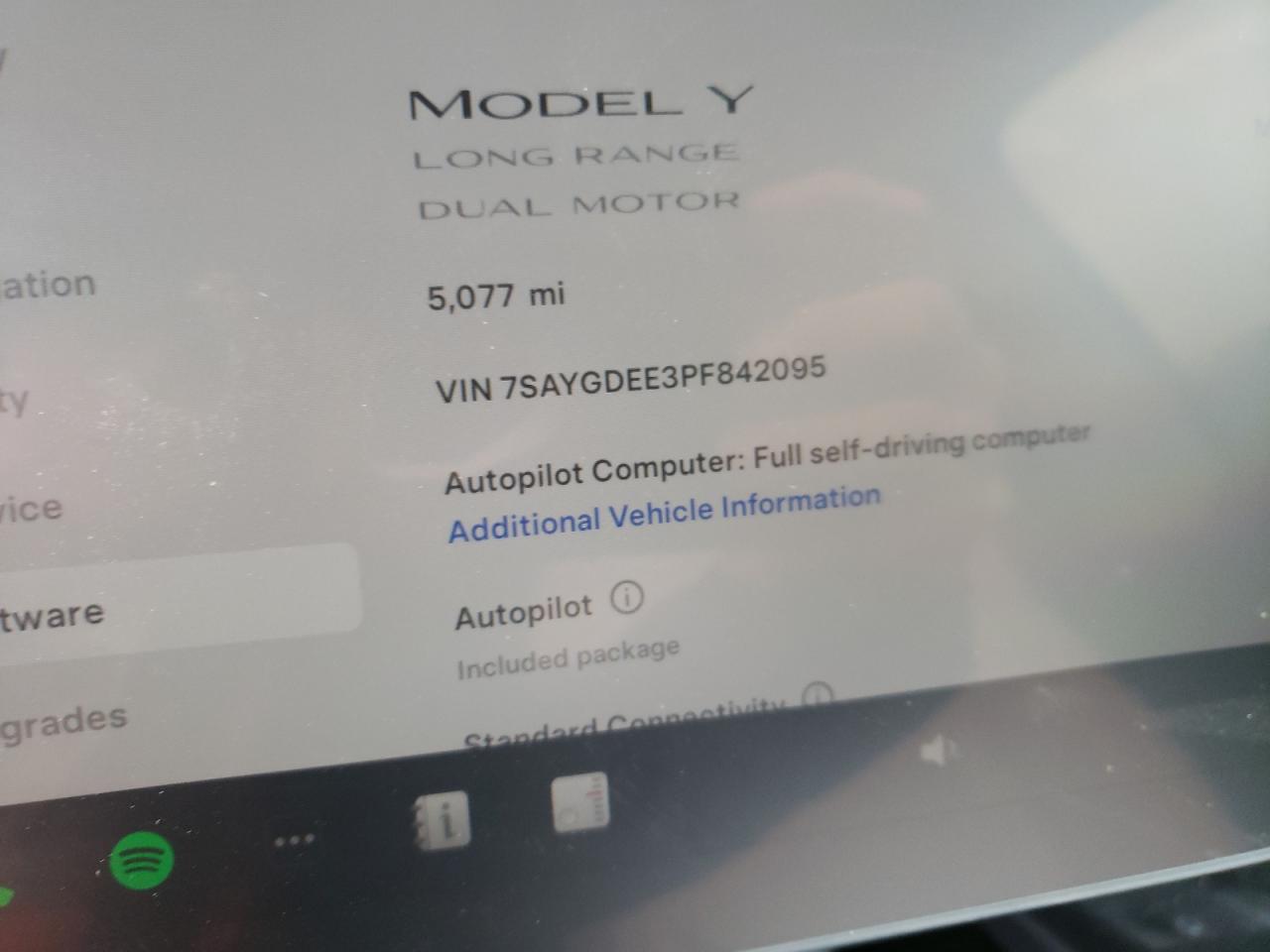 2023 TESLA MODEL Y  VIN:7SAYGDEE3PF842095