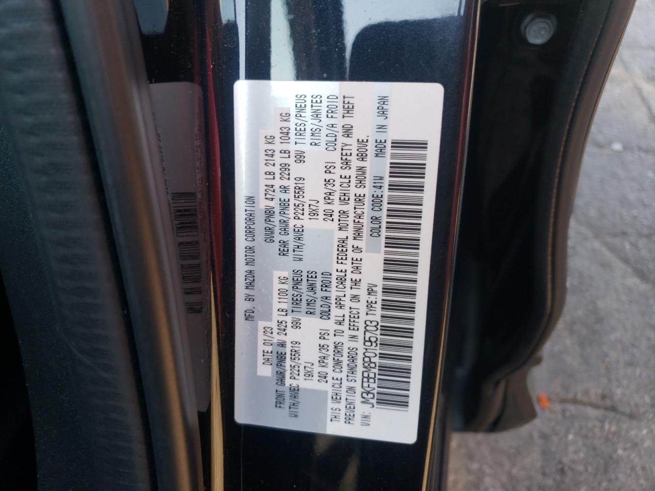 2023 MAZDA CX-5 PREMIUM PLUS VIN:JM3KFBEM8P0195703