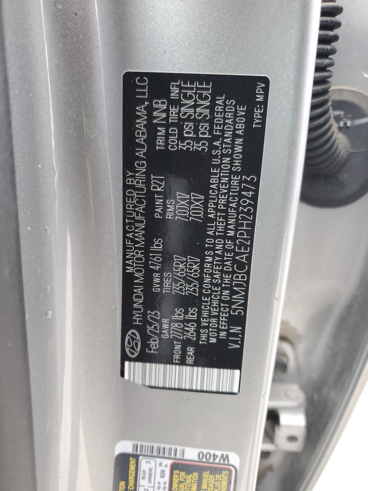 2023 HYUNDAI TUCSON SEL VIN:5NMJBCAE2PH239473