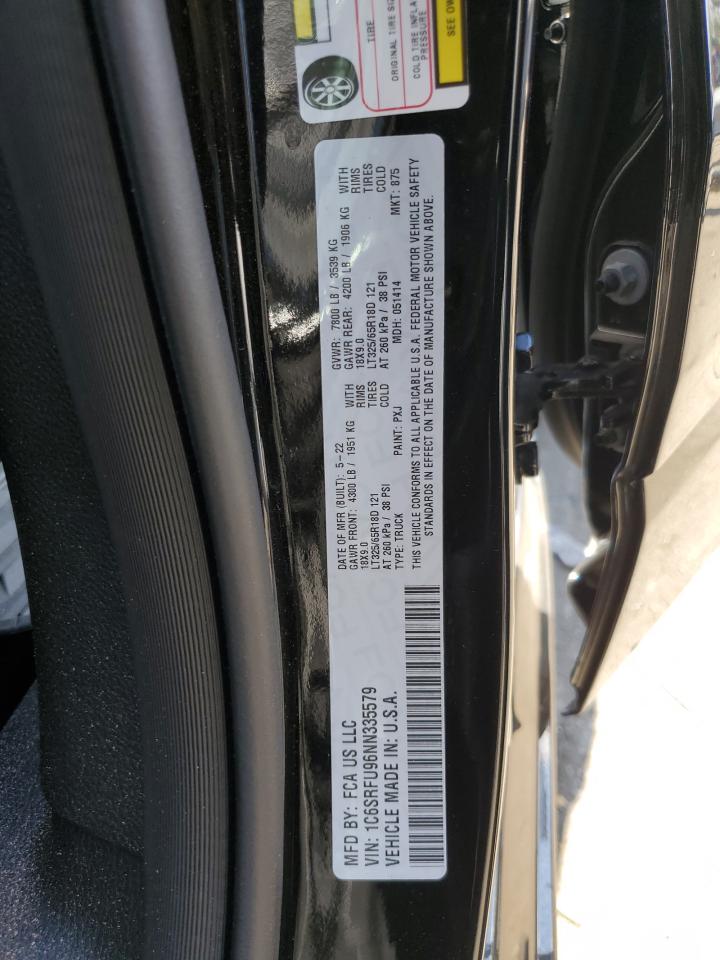 2022 RAM 1500 TRX VIN:1C6SRFU96NN335579