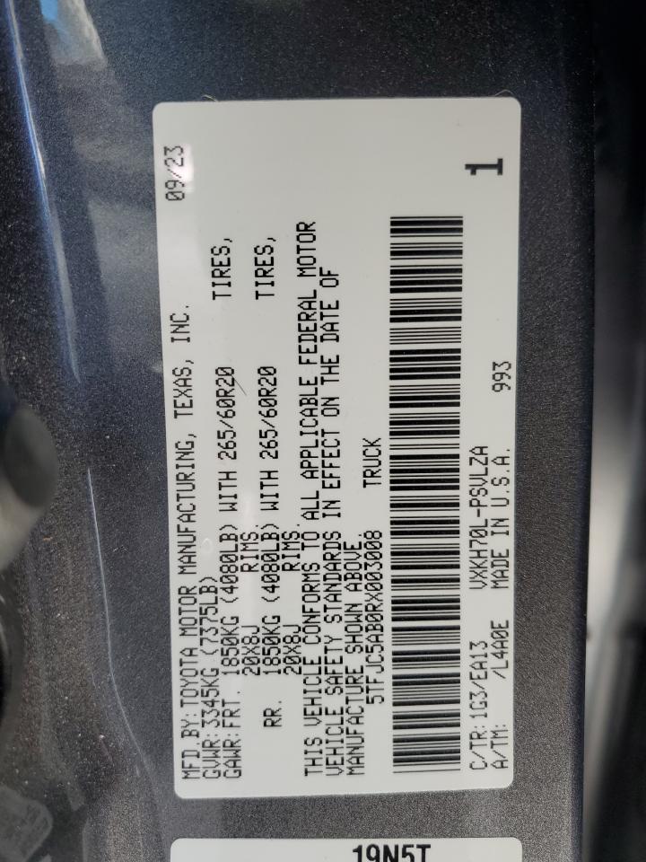 2024 TOYOTA TUNDRA CREWMAX LIMITED VIN:5TFJC5AB0RX003008