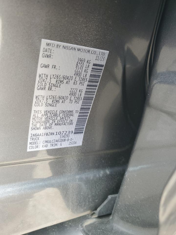 2024 NISSAN TITAN XD SV VIN:1N6AA1FB2RN107239