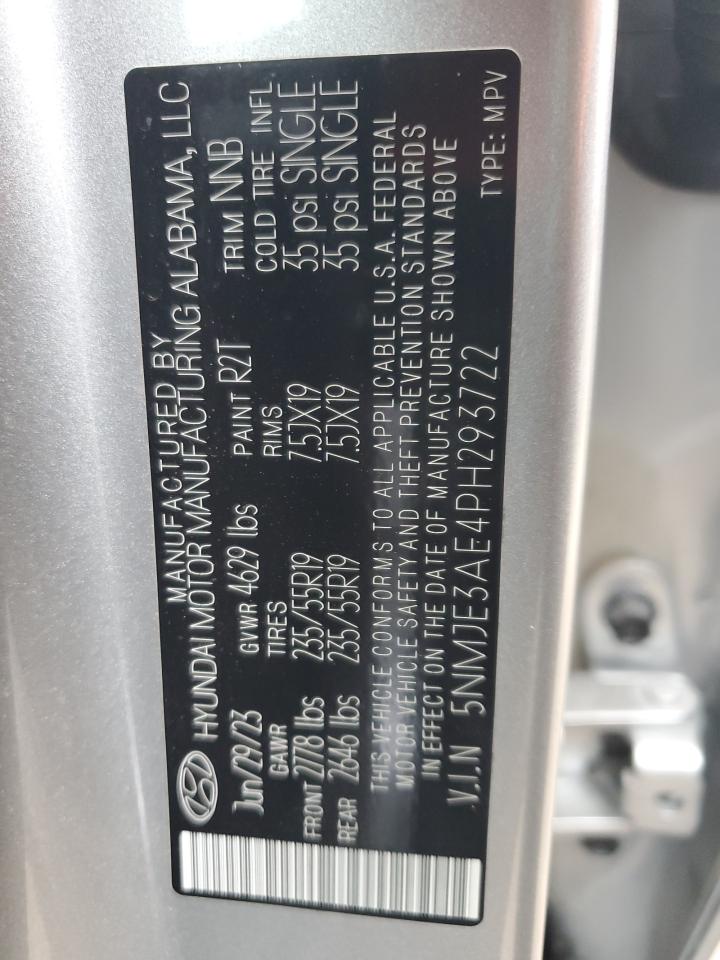 2023 HYUNDAI TUCSON LIMITED VIN:5NMJE3AE4PH293722