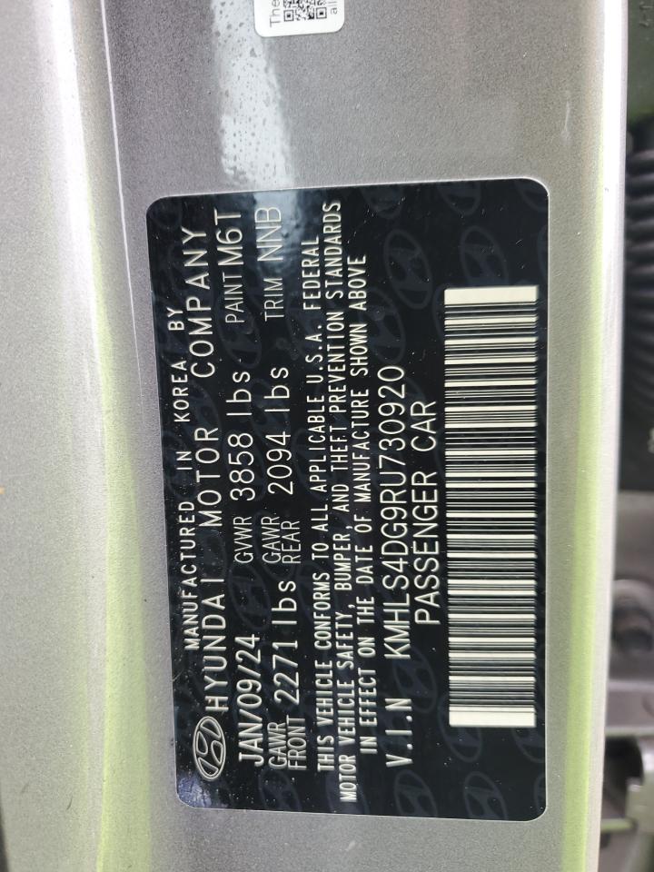 2024 HYUNDAI ELANTRA SEL VIN:KMHLS4DG9RU730920