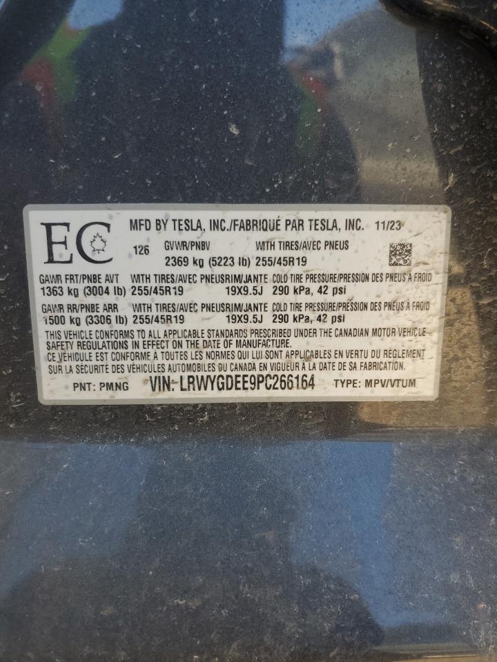 2023 TESLA MODEL Y  VIN:LRWYGDEE9PC266164